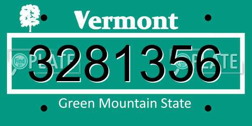 3281356 Vermont License Plate