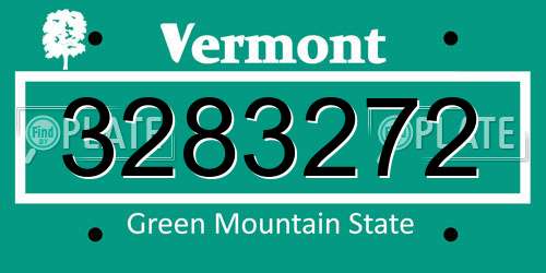 3283272 Vermont License Plate