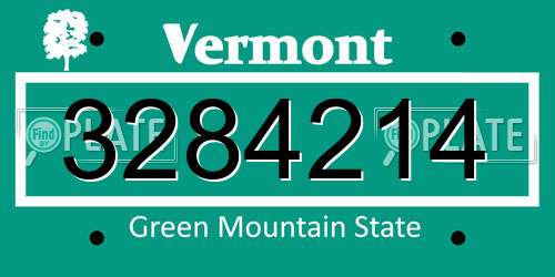 3284214 Vermont License Plate