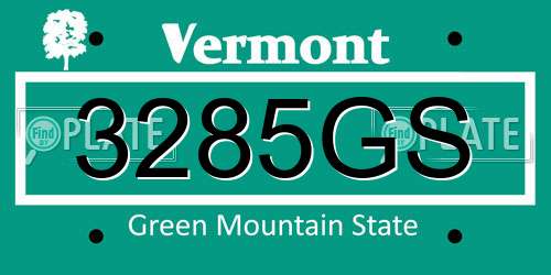 3285GS Vermont License Plate