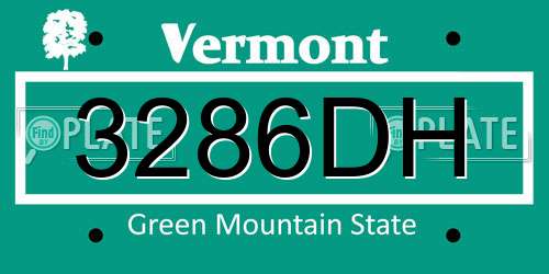 3286DH Vermont License Plate