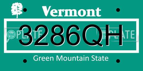 3286QH Vermont License Plate