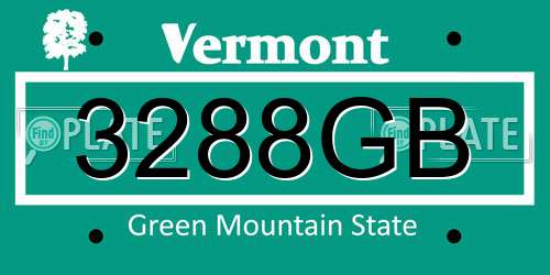 3288GB Vermont License Plate