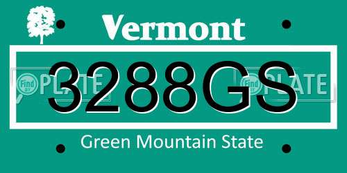 3288GS Vermont License Plate