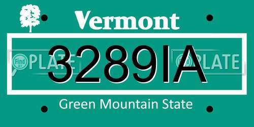 3289IA Vermont License Plate