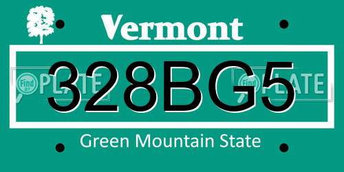 328BG5 Vermont License Plate