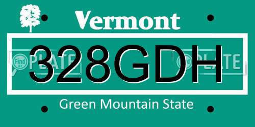 328GDH Vermont License Plate