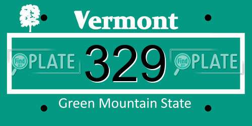329 Vermont License Plate