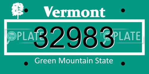 32983 Vermont License Plate