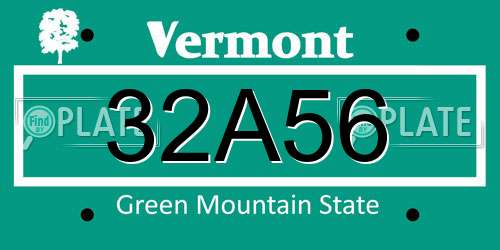 32A56 Vermont License Plate