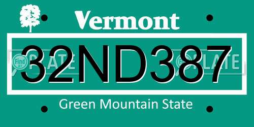 32ND387 Vermont License Plate