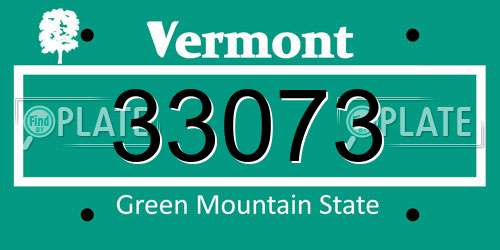 33073 Vermont License Plate