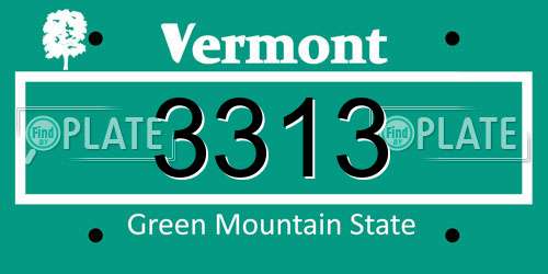 3313 Vermont License Plate