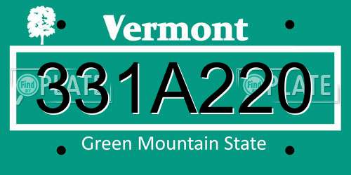 331A220 Vermont License Plate