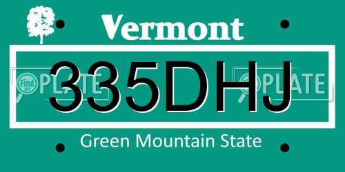 335DHJ Vermont License Plate