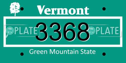 3368 Vermont License Plate