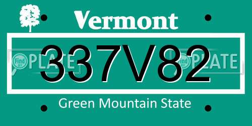 337V82 Vermont License Plate