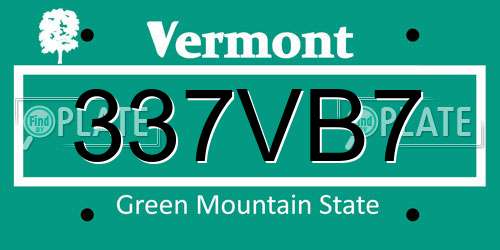 337VB7 Vermont License Plate