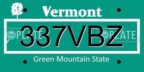 337VBZ Vermont License Plate