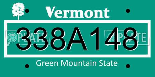338A148 Vermont License Plate