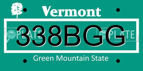 338BGG Vermont License Plate
