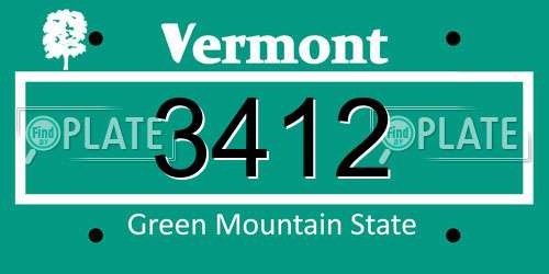 3412 Vermont License Plate
