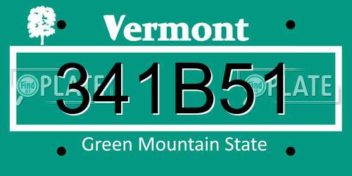 341B51 Vermont License Plate