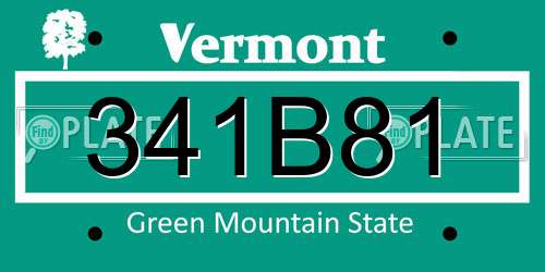 341B81 Vermont License Plate