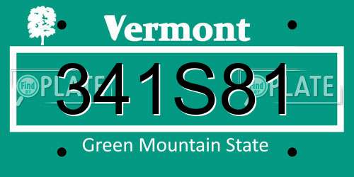 341S81 Vermont License Plate