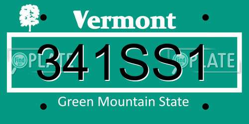 341SS1 Vermont License Plate