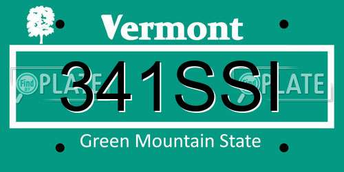 341SSI Vermont License Plate