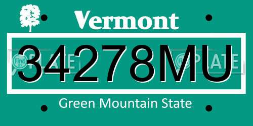 34278MU Vermont License Plate