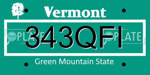 343QFI Vermont License Plate