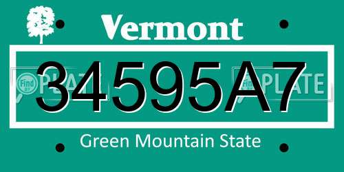 34595A7 Vermont License Plate