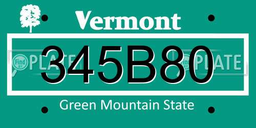 345B80 Vermont License Plate