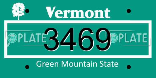 3469 Vermont License Plate