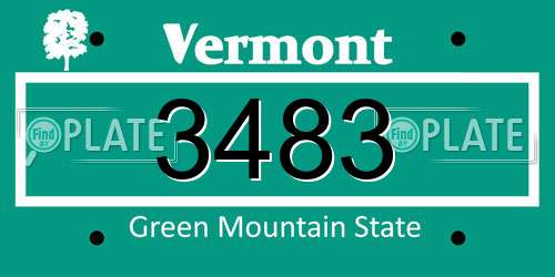 3483 Vermont License Plate