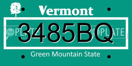 3485BQ Vermont License Plate
