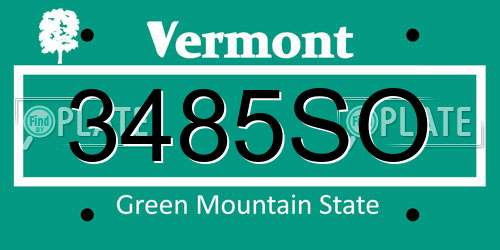 3485SO Vermont License Plate