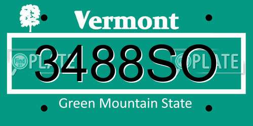3488SO Vermont License Plate