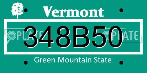 348B50 Vermont License Plate