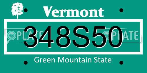 348S50 Vermont License Plate