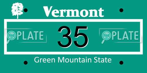 35 Vermont License Plate