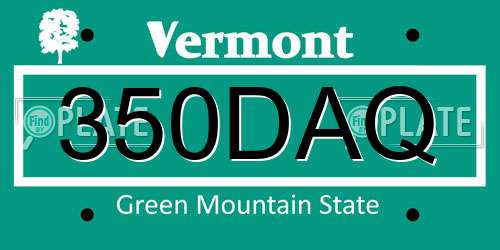 350DAQ Vermont License Plate
