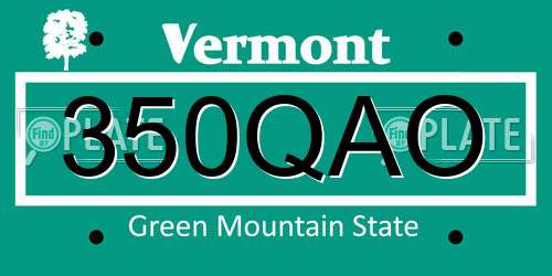 350QAO Vermont License Plate