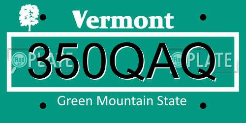 350QAQ Vermont License Plate