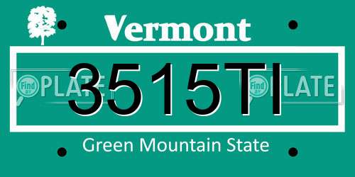 3515TI Vermont License Plate