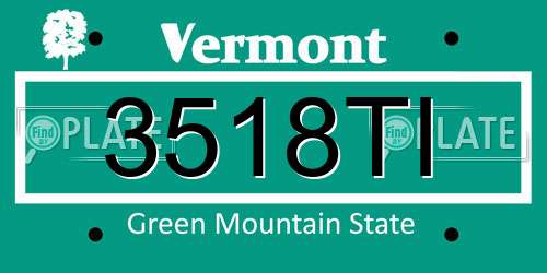 3518TI Vermont License Plate