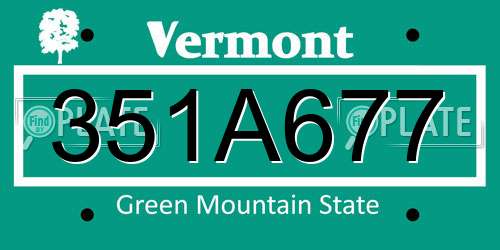 351A677 Vermont License Plate