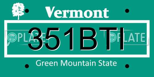 351BTI Vermont License Plate